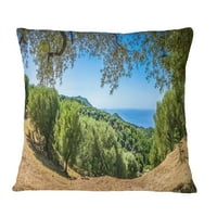 Designart Cilentan Coast Campania Italija-jastuk za bacanje sa pejzažom - 18x18