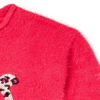 Nik i Leksi djevojke od perja meke šljokice grafički pulover džemper, veličine 4-18