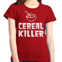 Shop4ever Ženski ubojica žitarica za doručak Smiješna grafička majica majica mala crvena