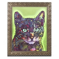 Zaštitni znak Likovna umjetnost budna mačka Umjetnost platna Dean Russo, Zlatni ukrašeni okvir
