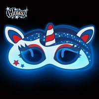4. jula Blue Glow Unicorn Eyemask Party Favors, Djeca i odrasli-način za proslavu