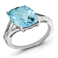 Primalni srebrni sterling srebrni plavi topaz prsten