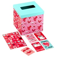 Hallmark Valentines Day kartice za djecu i Mailbo za razmenu učionici, Doodle srca