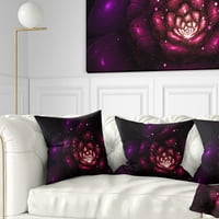 Designart apstraktni fraktalni cvijet ljubičice - cvjetni jastuk-18x18