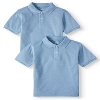 Wonder Nation Boys Školska Uniforma Kratki Rukavi Pique Polo Majice, 2-Pakovanje, Veličine 4 - & Husky