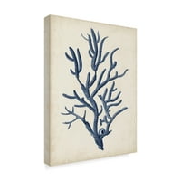 Zaštitni znak likovne umjetnosti 'indigo koral iv' platnena umjetnost Vied Studio