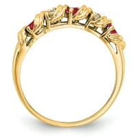 Primalni zlatni karatski žuto zlato rubin i AA dijamantni prsten