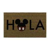 Disney Mickey Mouse Coir Mat vrata, Hola Bienvenios, 20 x34. Pakovanje, Višebojno
