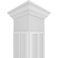 Ekena Millwork 10 W 10'H Craftsman klasični kvadratni Bezusjedni Zanatski stub sa krunskim kapitalom i krunskom