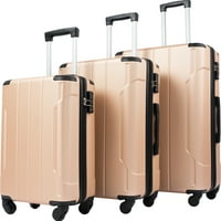 Hommoo proširivi Hardside prtljag sa TSA bravom, 3-dijelni Set, Crni