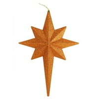 20 Burnt Orange Svjetlucave Bethlehem Star Shatterproof Božić Ornament