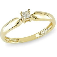 Miabella Carat T. W. dijamantski prsten pasijansa izrezan u obliku princeze od 10kt žutog zlata