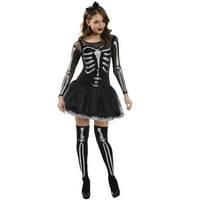 Način da se proslavi odrasle Halloween kostime Slv Sassy Skele Xl, strašno nošnje, crne i srebrne, žene,