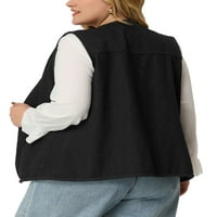 Jedinstvena povoljna Ženska odjeća Plus veličine bez rukava sa dugmetom down traper jakna