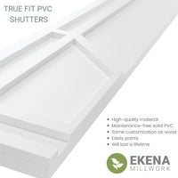 Ekena Millwork 15 W 34 H True Fit PVC Shaker Fiksni nosač roletne, grožđica braon