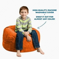 Chill Sack Bean Bag stolica, ležaljka za memorijsku pjenu sa poklopcem od Mikrosuede, Kids, ft, narandžasta