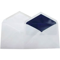 Kompleti papirnih koverti za vjenčanje, meka bijela sa tamnoplavim obloženim kovertama, unutrašnjih i vanjskih koverti