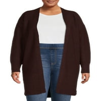 Terra & Sky ženski džemper sa džemperom Plus veličine Duster, srednje težine