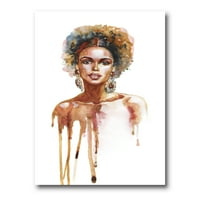 Designart 'portret Afro američke žene XIII' moderni platneni zidni umjetnički Print