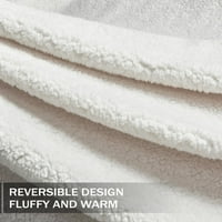 Sherpa Fleece Deka Kraljica Veličina Siva Reverzibilna Fuzzy Deka Ultra Meka Ćebad Za Plišane Krevete