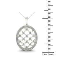 1 4ct TDW dijamant 10k Bijelo zlato filigranski modni Privjesak Ogrlica
