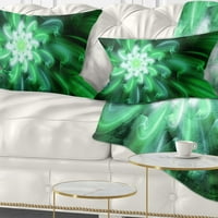 Dizajnerska latica velike zelene egzotične cvijeće - cvjetni jastuk za bacanje - 18x18