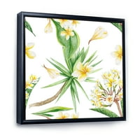 Designart 'žuto cvijeće i tropsko lišće V' moderni uramljeni platneni zidni umjetnički Print