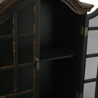 DecMode 22 8 uznemirena 1-slojna Crna zidna polica sa lučnim vratima zatvarača