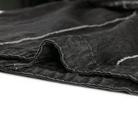 Unique Bargains ženski Plus Size traper kratki rukav uznemirena jakna sa džepovima