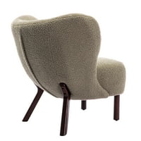 Aukfa moderna Čupava akcentna stolica za dnevni boravak spavaća soba-Brown