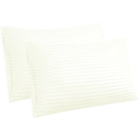 Jedinstvena povoljna meka izdržljiva Set prugastih jastučnica od mikrovlakana bež Standard（20x26)