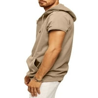 HAITE MENI T majice Majica sa čvrstim bojama Skraćeno rukav ljetni vrhovi praznična bluza Radni džepni pulover