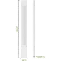 12 W 72 H 2 P podignut panel PVC Pilaster W Standard Capital & Base