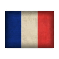 Zaštitni znak likovne umjetnosti' France Distressed Flag ' platno Art od Red Atlas Designs