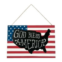 Bože blagoslovi Amerika Drvena zastava - docor Decor - komad