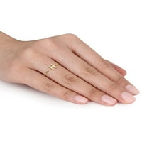 Diamond Accent 10kt žuto zlato početni H otvoreni prsten