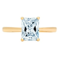 2CT smaragdni rez plavi simulirani dijamant 14k žuti zlatni godišnjički angažman prsten veličine 10