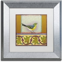 Zaštitni znak Likovna umjetnost' mala ptica 241 ' platnena Umjetnost Rachel Paxton, bijeli mat, srebrni okvir