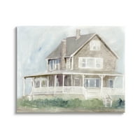 Stupell Cape House Pogled na pejzažnu sliku Galerija zamotana platna Print Wall Art