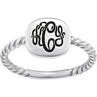 Personalizirani ženski prsten s monogramom od Sterling srebra