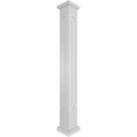 Ekena Millwork 12 W 10'h CRAFTSMAN Classic Square Ne-Konusni Styli Style Style Fretwork Column W Toskan Capital