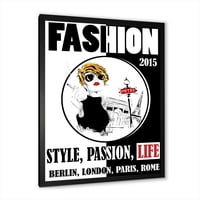 Designart 'Style Passion Life Fashion Woman I' Vintage Framed Art Print
