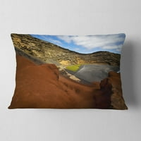 Designart u El Golfo Lanzarote Spain mošus Pond - jastuk za bacanje na obalu mora-12x20