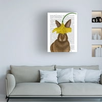 Fab Funky 'Daffodil Rabbit Book Print' Canvas Art