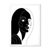 PROIZVODNJAČA 'Retro crno-bijeli minimalni portret mlade djevojke' modernog uokvirenog umjetničkog tiska