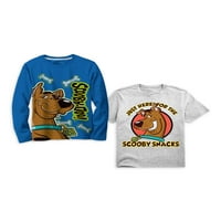 Scooby Doo Boys grafičke majice sa dugim i kratkim rukavima, 2 pakovanja, veličine 4-18