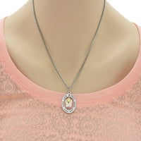 Inspirativno okruglo obrisno ogrlica napravljeno s cvijećem Swarovski by Pink Box