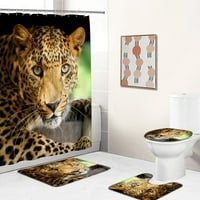 Leopard Životinje zastolje za tuširanje sa kukama za kupanje Prostirke za kupanje Vodootporna poliesterska