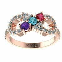 Nana Infinity odrasle majke prsten 1to kamenje ženski majke dan poklon-10k Rose veličine kamena 3