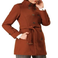 Jedinstveni povoljni ženski ovratnik sa dvostrukim kopčanjem kosi džepovi Outwear Coat